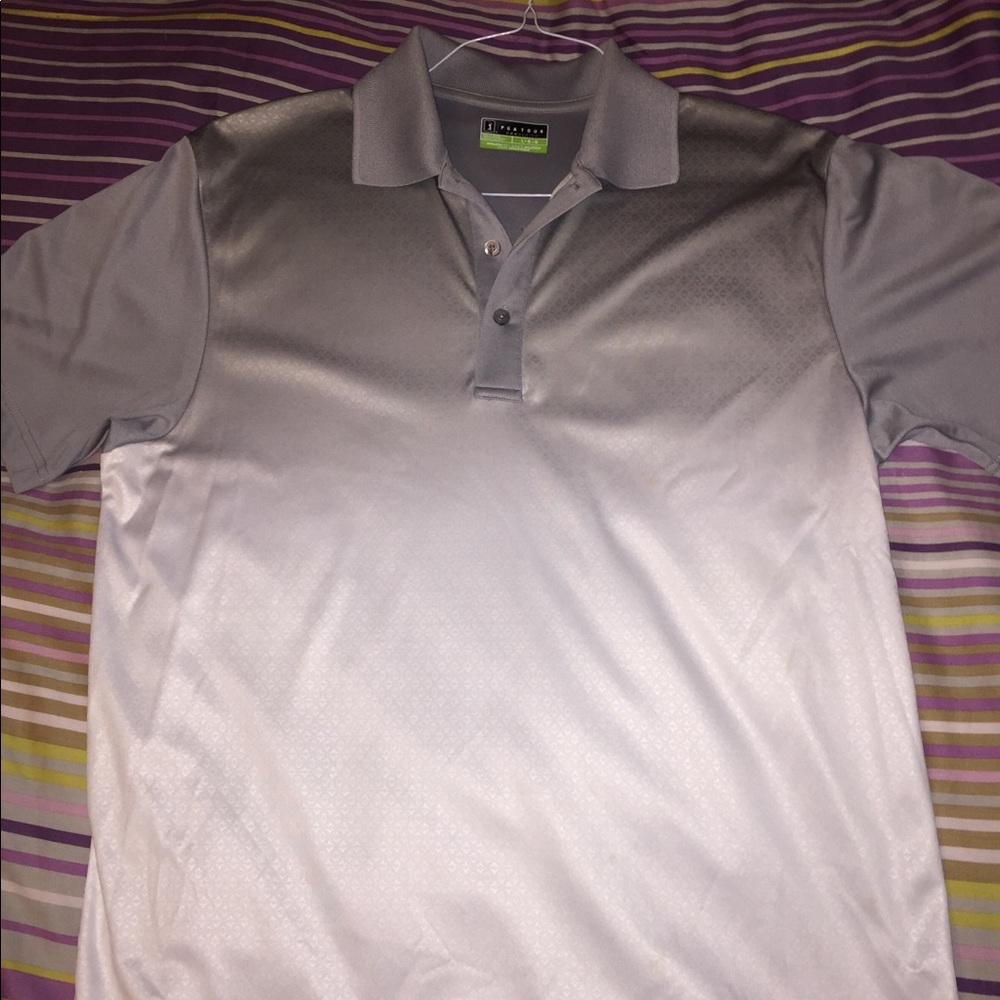White/Grey PGA Performance Golf Shirt